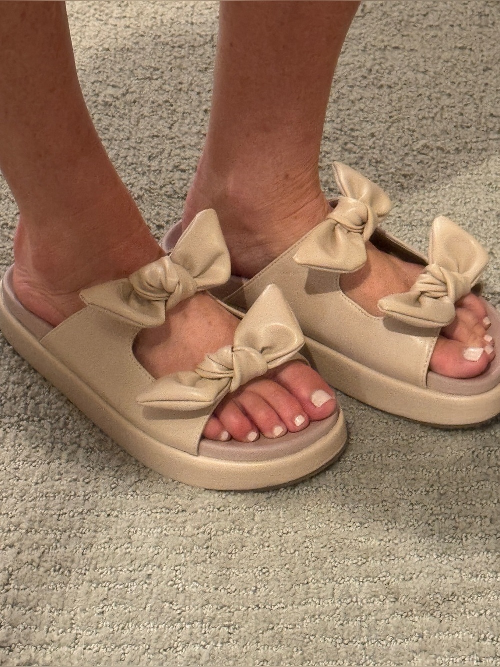 Women’s Bow Slide platform lil bit knotty Beige | fit size 10